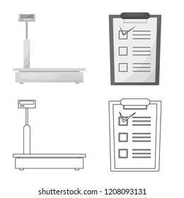 Vector design of goods and cargo sign. Set of goods and warehouse vector icon for stock.