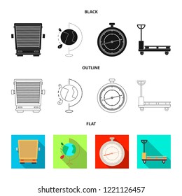Vector design of goods and cargo sign. Set of goods and warehouse stock vector illustration.
