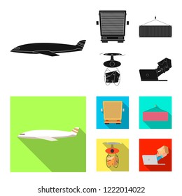 Vector design of goods and cargo sign. Collection of goods and warehouse stock vector illustration.