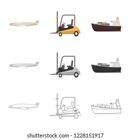 Vector design of goods and cargo sign. Collection of goods and warehouse vector icon for stock.