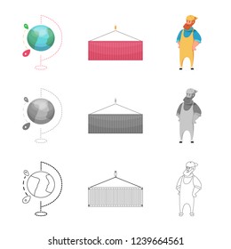 Vector design of goods and cargo sign. Collection of goods and warehouse vector icon for stock.