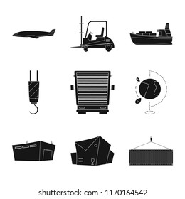 Vector design of goods and cargo symbol. Set of goods and warehouse vector icon for stock.