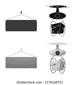 Vector design of goods and cargo symbol. Collection of goods and warehouse stock symbol for web.
