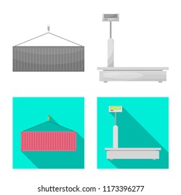 Vector design of goods and cargo symbol. Set of goods and warehouse vector icon for stock.