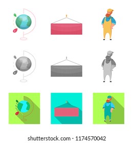 Vector design of goods and cargo symbol. Collection of goods and warehouse vector icon for stock.