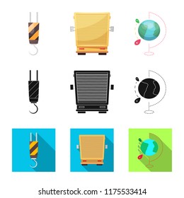 Vector design of goods and cargo symbol. Set of goods and warehouse stock symbol for web.