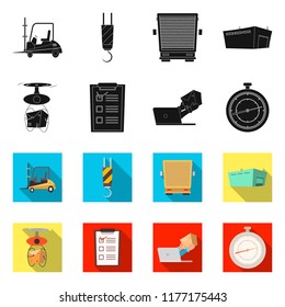 Vector design of goods and cargo symbol. Set of goods and warehouse stock vector illustration.