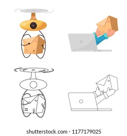 Vector design of goods and cargo symbol. Set of goods and warehouse stock symbol for web.