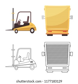Vector design of goods and cargo symbol. Set of goods and warehouse stock vector illustration.