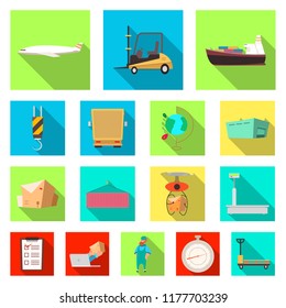 Vector design of goods and cargo symbol. Set of goods and warehouse stock vector illustration.