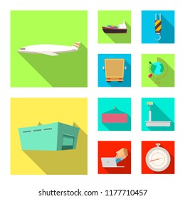 Vector design of goods and cargo symbol. Collection of goods and warehouse stock symbol for web.