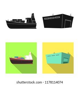 Vector design of goods and cargo symbol. Collection of goods and warehouse stock vector illustration.