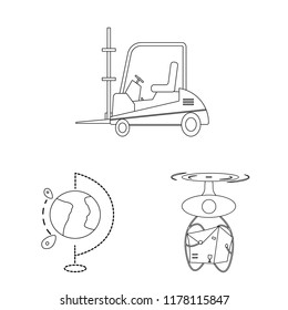 Vector design of goods and cargo symbol. Collection of goods and warehouse vector icon for stock.