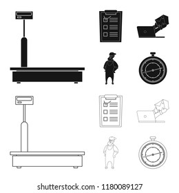 Vector design of goods and cargo symbol. Collection of goods and warehouse stock vector illustration.