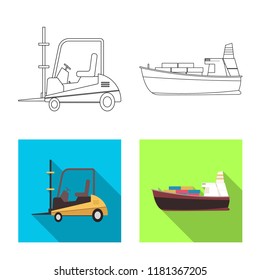 Vector design of goods and cargo symbol. Collection of goods and warehouse vector icon for stock.