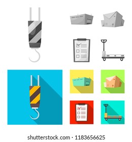 Vector design of goods and cargo symbol. Collection of goods and warehouse stock vector illustration.