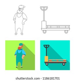 Vector design of goods and cargo symbol. Set of goods and warehouse stock vector illustration.
