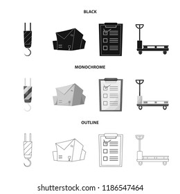 Vector design of goods and cargo symbol. Set of goods and warehouse stock vector illustration.