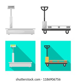 Vector design of goods and cargo symbol. Set of goods and warehouse stock vector illustration.