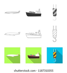 Vector design of goods and cargo symbol. Collection of goods and warehouse vector icon for stock.