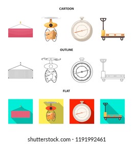Vector design of goods and cargo symbol. Set of goods and warehouse vector icon for stock.