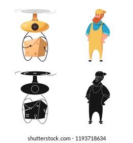 Vector design of goods and cargo symbol. Set of goods and warehouse vector icon for stock.