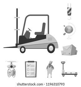 Vector design of goods and cargo symbol. Set of goods and warehouse vector icon for stock.