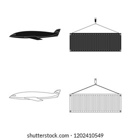 Vector design of goods and cargo symbol. Collection of goods and warehouse vector icon for stock.