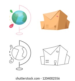 Vector design of goods and cargo symbol. Set of goods and warehouse stock vector illustration.