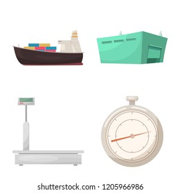 Vector design of goods and cargo symbol. Set of goods and warehouse vector icon for stock.