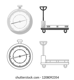 Vector design of goods and cargo symbol. Set of goods and warehouse stock vector illustration.