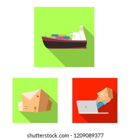 Vector design of goods and cargo symbol. Set of goods and warehouse vector icon for stock.