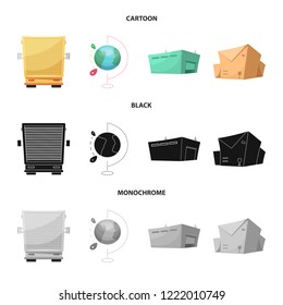Vector design of goods and cargo symbol. Set of goods and warehouse vector icon for stock.
