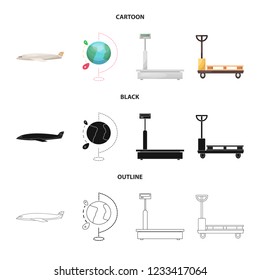 Vector design of goods and cargo symbol. Collection of goods and warehouse stock symbol for web.
