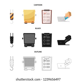 Vector design of goods and cargo symbol. Set of goods and warehouse vector icon for stock.