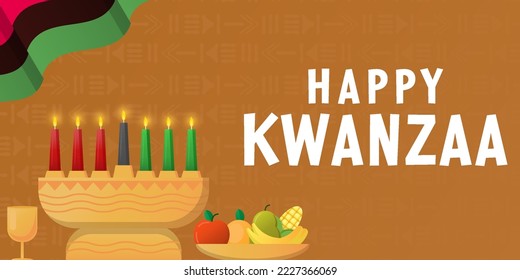 vector design gradient happy kwanzaa horizontal banner illustration