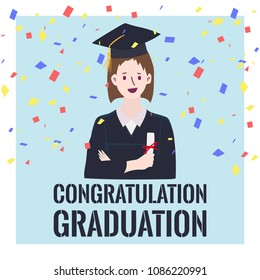 vector design of graduating students, vector illustration.