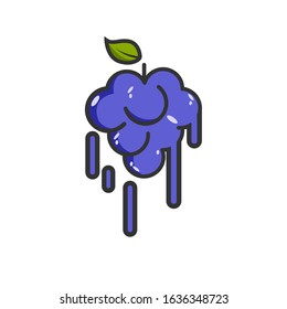 Vector design graphic illustration of cute grape. Perfect for icon logo concept and symbol of fruit.