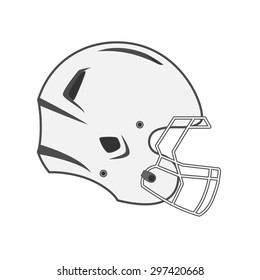 Vector Design Of Graphic White Football Helmet