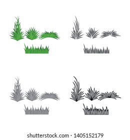 Vector design of grass and bush icon. Collection of grass and garden vector icon for stock.