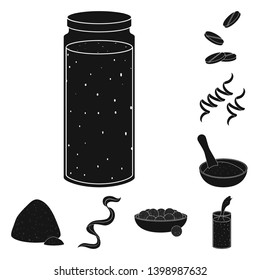 Vector design of grass and natural icon. Collection of grass and seaweed stock symbol for web.