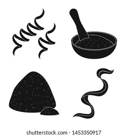 Vector design of grass and natural icon. Collection of grass and seaweed stock symbol for web.