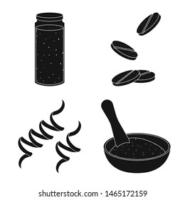 Vector design of grass and natural logo. Set of grass and seaweed stock vector illustration.