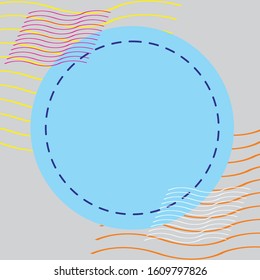 Vector design in gray background with colorful wave-shaped stripes. Design for birthday invitations, etc.