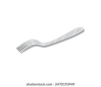 vector design of a gray fork made of iron as a tool for eating