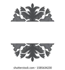 Vector Design of Gray Leaf Ornaments