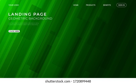 Vector Design Of Green Abstract Geometric Background.For Landing Page, Background Or Poster