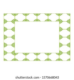 Vector Design of a Green Ancient Ornament Frame with a Natural Theme