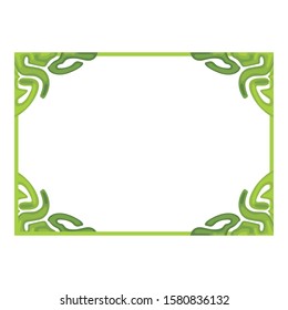 Vector Design of a Green Ancient Ornament Frame with a Natural Theme
