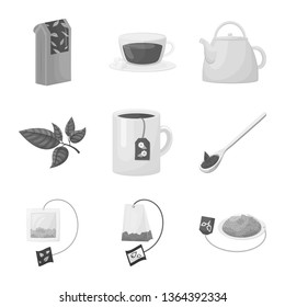 Vector design of green and black  sign. Collection of green and organic vector icon for stock.